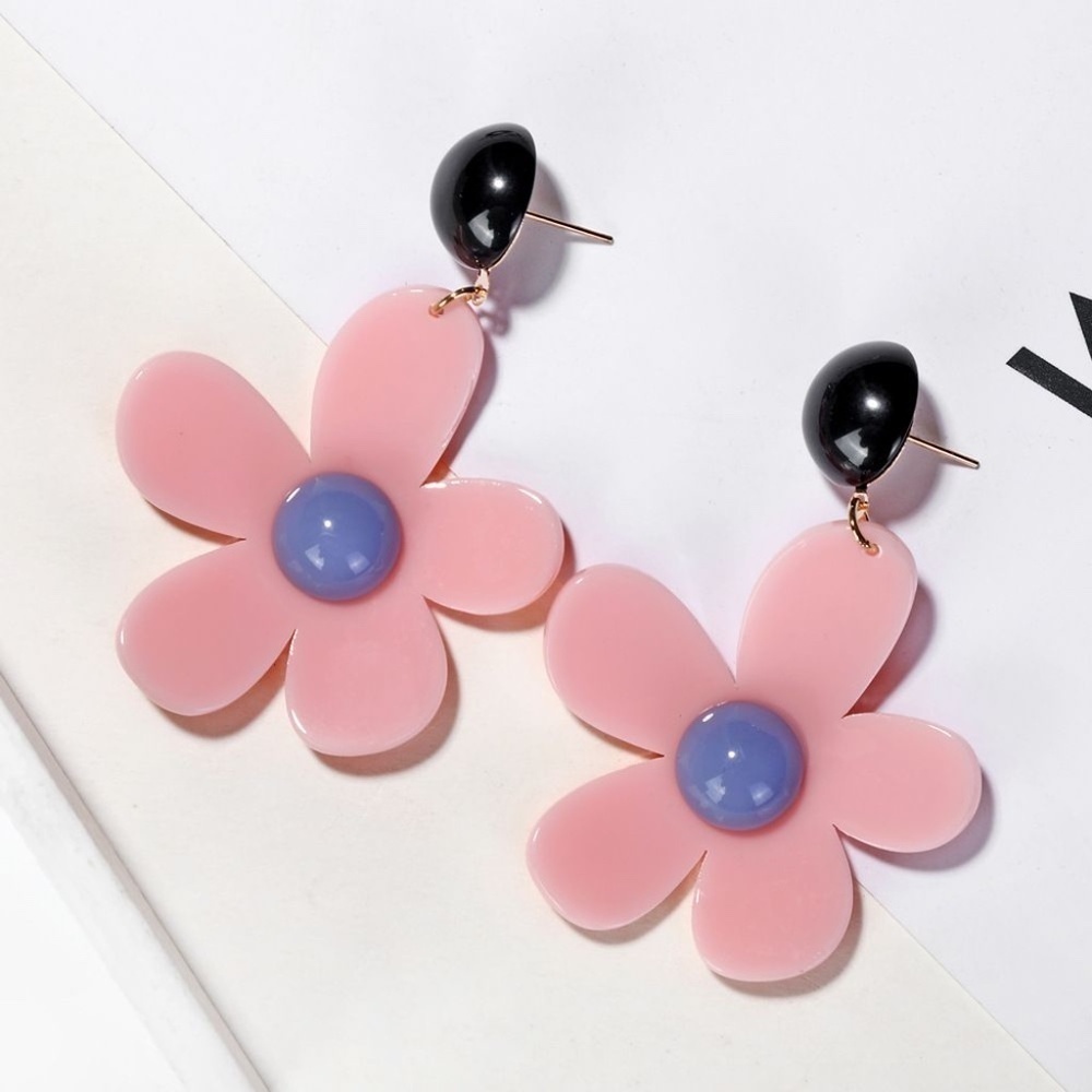 *ADRIANE* Pink x Blue Flower Fashion Earrings